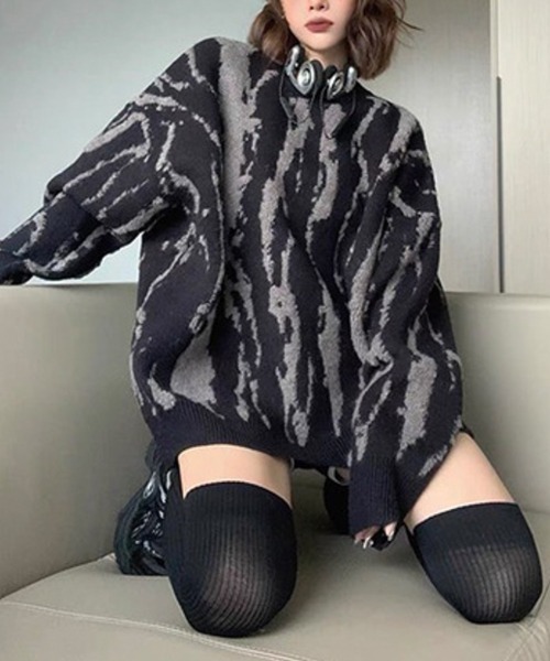 【NOWLE】ニュアンス 総柄 プルオーバー ニット（ニット/セーター）｜NOWLE（ノウル）