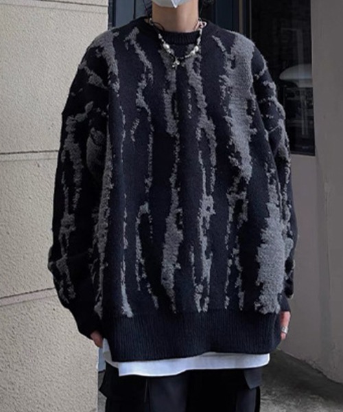 【NOWLE】ニュアンス 総柄 プルオーバー ニット（ニット/セーター）｜NOWLE（ノウル）