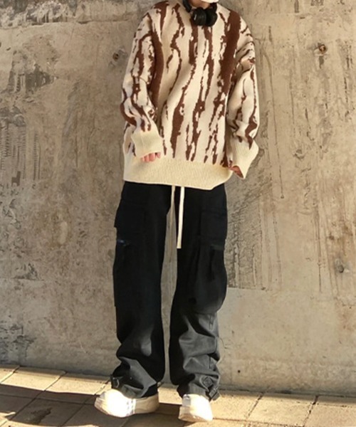 【NOWLE】ニュアンス 総柄 プルオーバー ニット（ニット/セーター）｜NOWLE（ノウル）