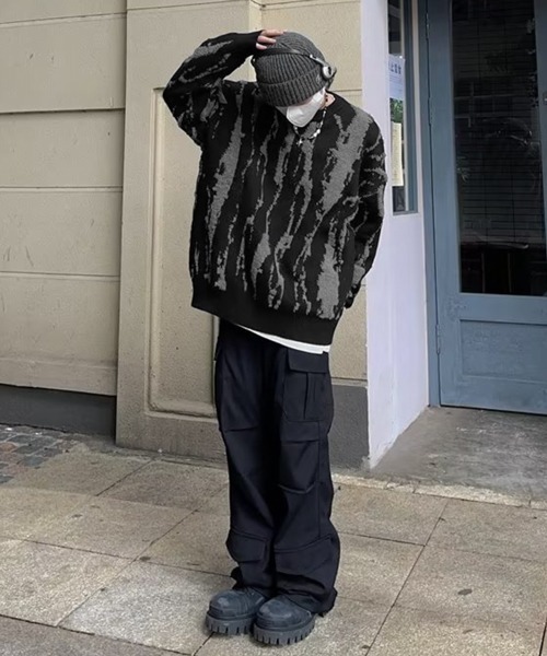 【NOWLE】ニュアンス 総柄 プルオーバー ニット（ニット/セーター）｜NOWLE（ノウル）