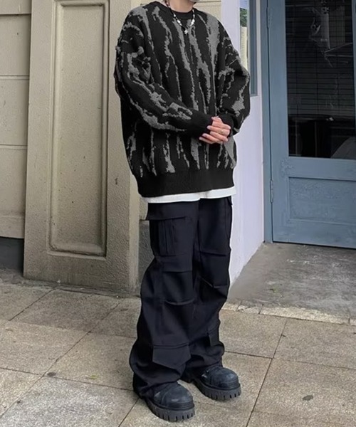 【NOWLE】ニュアンス 総柄 プルオーバー ニット（ニット/セーター）｜NOWLE（ノウル）