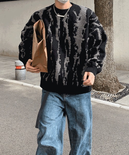 【NOWLE】ニュアンス 総柄 プルオーバー ニット（ニット/セーター）｜NOWLE（ノウル）