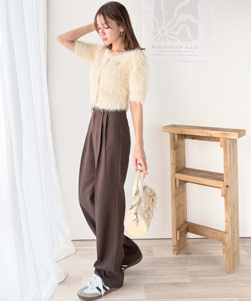 mily bilet(ミウィビレット)の「【mily bilet】ふんわり大人可愛い。ラメシャギーブローチ付きワンオフショル前後2WAYカーディガン(Tシャツ/カットソー・レディース・グレー/ブルー/アイボリー・MEDIUM/LARGE/X-LARGE/SMALL)」の22枚目の写真