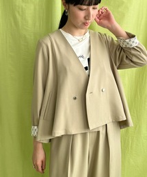 ノーカラーフレアジャケット