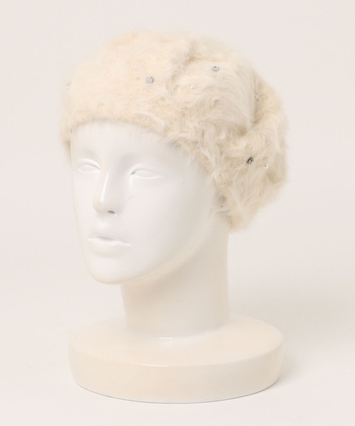 apres jour(アプレジュール)の「【apres jour×ARIAZ】ビジューシャギーベレー帽(ハンチング/ベレー帽・レディース・アイボリー/ブラック・FREE)」の7枚目の写真
