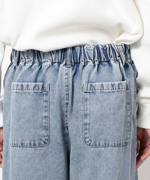 Purple&Yellow（パープルアンドイエロー）の「硫化染めデニム／インディゴデニムワイドテーパードパンツ（デニムパンツ・メンズ・ブラック/ケミカルウォッシュ/パープル・X-SMALL/SMALL/MEDIUM/LARGE）」の13枚目の写真