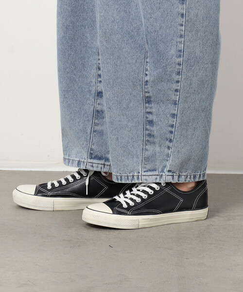 Purple&Yellow（パープルアンドイエロー）の「硫化染めデニム／インディゴデニムワイドテーパードパンツ（デニムパンツ・メンズ・ブラック/ケミカルウォッシュ/パープル・X-SMALL/SMALL/MEDIUM/LARGE）」の15枚目の写真