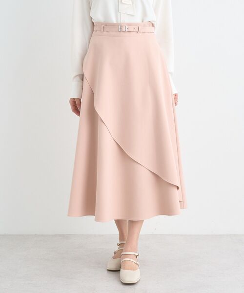 earth music&ecology（アースミュージックアンドエコロジー）の「ベルト付きアシンメトリースカート（スカート・レディース・ピンク/ネイビー/ベージュ・M/S）」の3枚目の写真