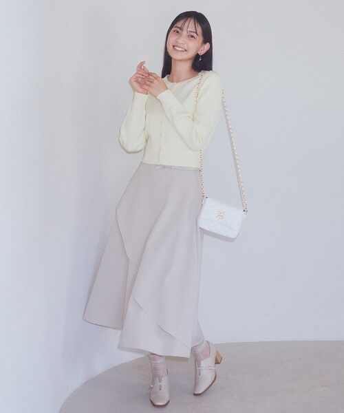 earth music&ecology（アースミュージックアンドエコロジー）の「ベルト付きアシンメトリースカート（スカート・レディース・ピンク/ネイビー/ベージュ・M/S）」の6枚目の写真