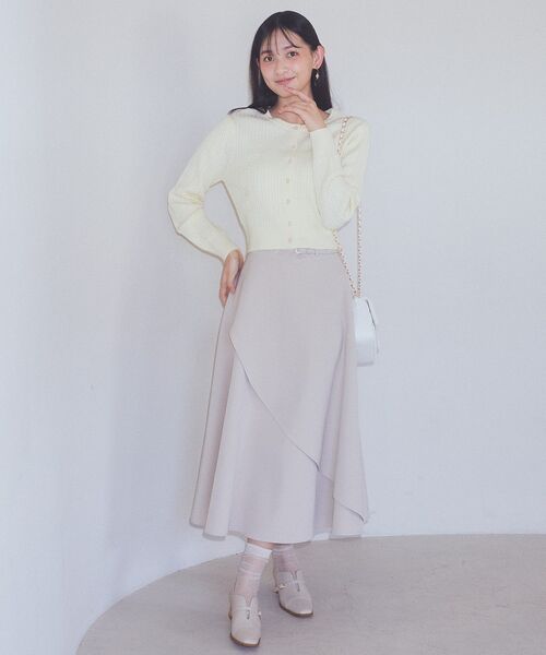 earth music&ecology（アースミュージックアンドエコロジー）の「ベルト付きアシンメトリースカート（スカート・レディース・ピンク/ネイビー/ベージュ・M/S）」の7枚目の写真