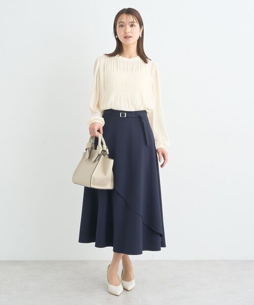 earth music&ecology（アースミュージックアンドエコロジー）の「ベルト付きアシンメトリースカート（スカート・レディース・ピンク/ネイビー/ベージュ・M/S）」の11枚目の写真