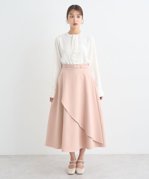 earth music&ecology（アースミュージックアンドエコロジー）の「ベルト付きアシンメトリースカート（スカート・レディース・ピンク/ネイビー/ベージュ・M/S）」の15枚目の写真