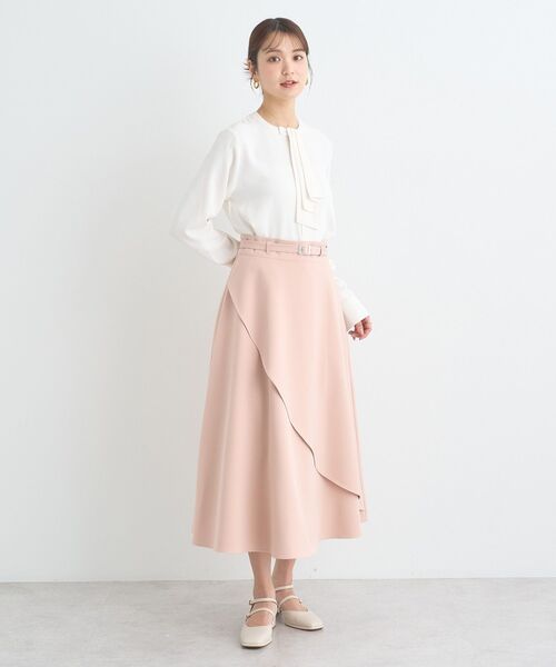 earth music&ecology（アースミュージックアンドエコロジー）の「ベルト付きアシンメトリースカート（スカート・レディース・ピンク/ネイビー/ベージュ・M/S）」の16枚目の写真