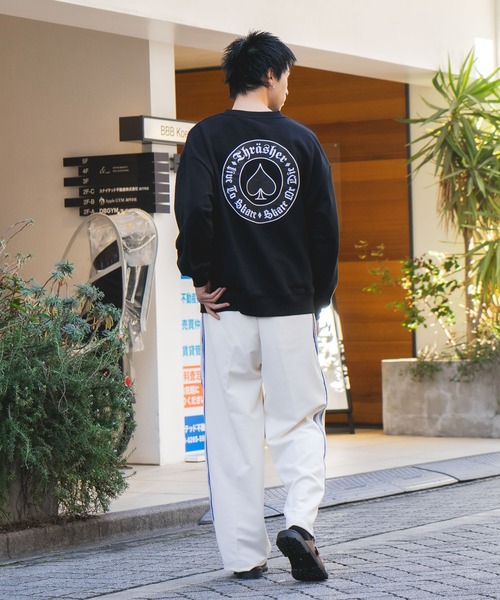 THRASHER（スラッシャー）の「【THRASHER/スラッシャー】ジャガードテープ サイドライン ジャージワイドトラックパンツ（その他パンツ・メンズ・ブラック/ホワイト・MEDIUM/LARGE/X-LARGE）」の14枚目の写真