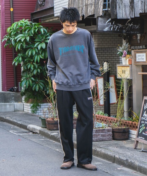 THRASHER（スラッシャー）の「【THRASHER/スラッシャー】ジャガードテープ サイドライン ジャージワイドトラックパンツ（その他パンツ・メンズ・ブラック/ホワイト・MEDIUM/LARGE/X-LARGE）」の21枚目の写真