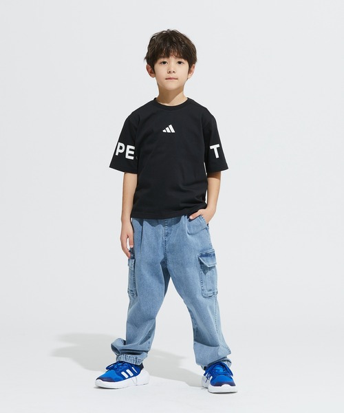 adidas（アディダス）の「半袖 ワード Tシャツ キッズ / アディダス adidas（Tシャツ/カットソー・キッズ・ブラック/ホワイト・110/120/130/140/150/160）」の19枚目の写真