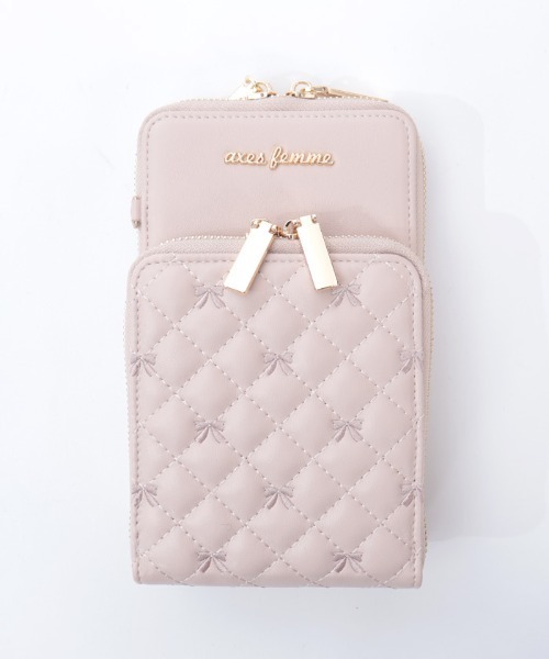 axes femme（アクシーズファム）の「リボン刺繍キルトショルダー（ショルダーバッグ・レディース・ブラック/ベージュ/ブラウン・FREE）」の6枚目の写真