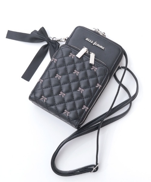 axes femme（アクシーズファム）の「リボン刺繍キルトショルダー（ショルダーバッグ・レディース・ブラック/ベージュ/ブラウン・FREE）」の14枚目の写真