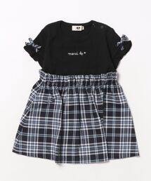 KP（ケーピー）の「チェック柄半袖ワンピース(90～160)（ワンピース）」