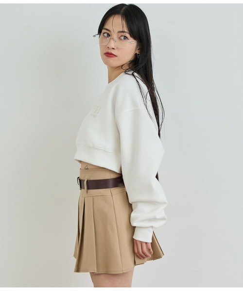 ANAP（アナップ）の「ロゴ刺繍クロップドスウェットトップス（スウェット・レディース・ホワイト/ミント/ブラック・FREE）」の7枚目の写真