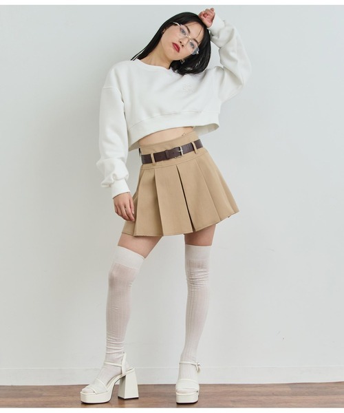 ANAP（アナップ）の「ロゴ刺繍クロップドスウェットトップス（スウェット・レディース・ホワイト/ミント/ブラック・FREE）」の10枚目の写真