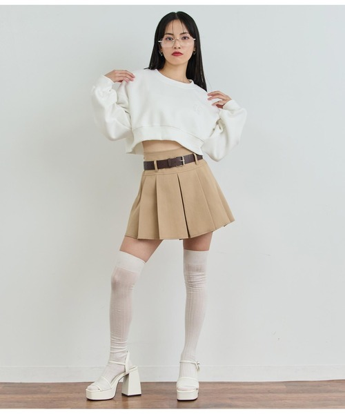 ANAP（アナップ）の「ロゴ刺繍クロップドスウェットトップス（スウェット・レディース・ホワイト/ミント/ブラック・FREE）」の8枚目の写真