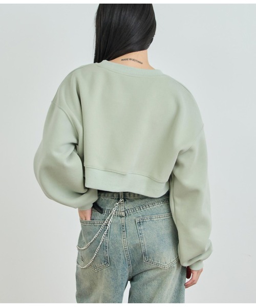 ANAP（アナップ）の「ロゴ刺繍クロップドスウェットトップス（スウェット・レディース・ホワイト/ミント/ブラック・FREE）」の19枚目の写真