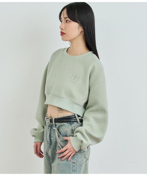 ANAP（アナップ）の「ロゴ刺繍クロップドスウェットトップス（スウェット・レディース・ホワイト/ミント/ブラック・FREE）」の18枚目の写真