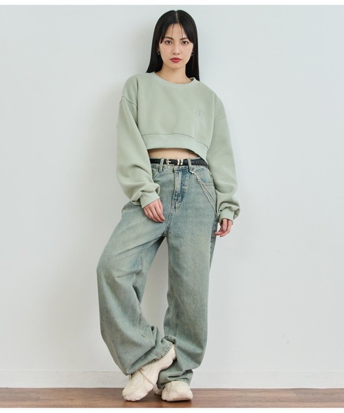 ANAP（アナップ）の「ロゴ刺繍クロップドスウェットトップス（スウェット・レディース・ホワイト/ミント/ブラック・FREE）」の22枚目の写真