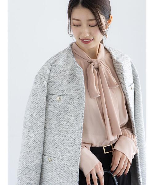 Te chichi（テチチ）の「パターンアソートシフォンボウタイブラウス（シャツ/ブラウス・レディース・イエロー/ブルー/クリーム/ピンク・F）」の4枚目の写真