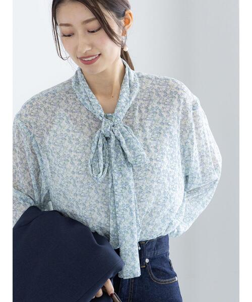 Te chichi（テチチ）の「パターンアソートシフォンボウタイブラウス（シャツ/ブラウス・レディース・イエロー/ブルー/クリーム/ピンク・F）」の3枚目の写真