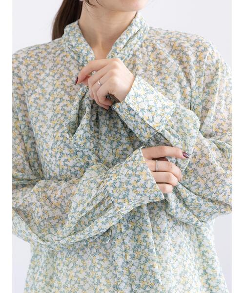 Te chichi（テチチ）の「パターンアソートシフォンボウタイブラウス（シャツ/ブラウス・レディース・イエロー/ブルー/クリーム/ピンク・F）」の15枚目の写真