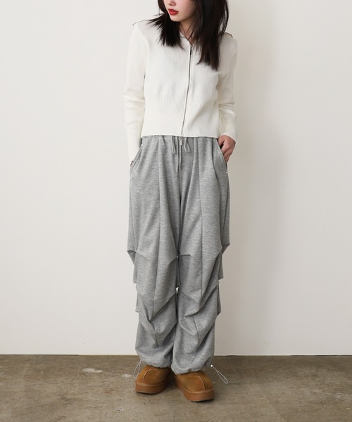 スウェットパンツ ワイドルーズ 無地デザイン ゆるシルエット セール】Tuck Design Sweatpants Loose Silhouette / タック