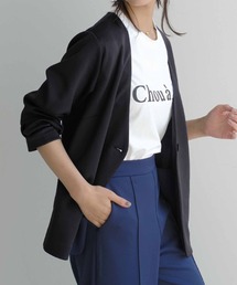 リラクシーノーカラーロング丈ジャケット
