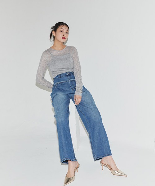 ECLAM（クラム）の「フリンジデザインデニムパンツ（デニムパンツ・レディース・ブルー系その他/ブルー/グレー・S/M）」の5枚目の写真