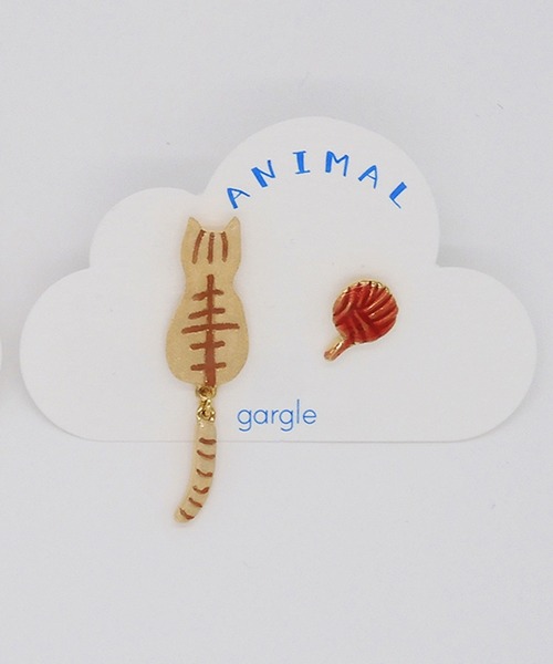 gargle(ガーグル)の「gargle ガーグル:アニマルシリーズ ネコと毛糸 猫の日 にゃんにゃんにゃん ねこ ピアス(ピアス(両耳用)・レディース・グリーン/レッド・FREE)」の11枚目の写真