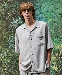 MSML（エムエスエムエル）の「KASURI CROSS PRINTED OPEN COLLAR SHORT SLEEVE SHIRTS（シャツ/ブラウス）」