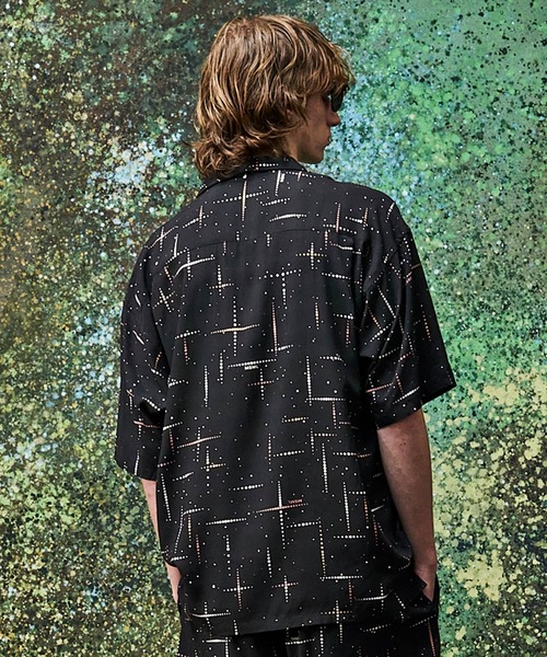 MSML（エムエスエムエル）の「KASURI CROSS PRINTED OPEN COLLAR SHORT SLEEVE SHIRTS（シャツ/ブラウス・メンズ・ライトグレー/ブラック・S/M/L/XL）」の11枚目の写真