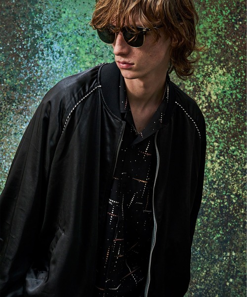 MSML（エムエスエムエル）の「KASURI CROSS PRINTED OPEN COLLAR SHORT SLEEVE SHIRTS（シャツ/ブラウス・メンズ・ライトグレー/ブラック・S/M/L/XL）」の3枚目の写真