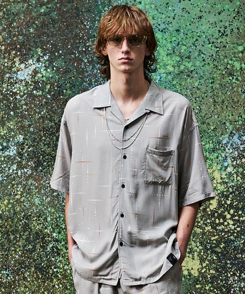 MSML（エムエスエムエル）の「KASURI CROSS PRINTED OPEN COLLAR SHORT SLEEVE SHIRTS（シャツ/ブラウス・メンズ・ライトグレー/ブラック・S/M/L/XL）」の12枚目の写真