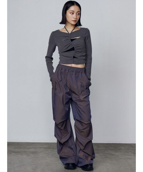 EMODA（エモダ）の「ストリングギャザーニット（ニット/セーター・レディース・ブラック/グレー/アイボリー・FREE）」の14枚目の写真