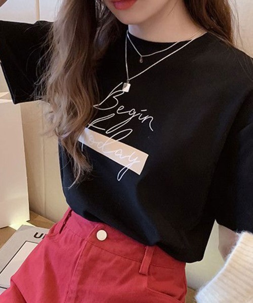 SallyLunn(サリーラン)の「手書き風プリントロゴT(Tシャツ/カットソー・レディース・グレー/ブラック/ホワイト・MEDIUM/LARGE)」の1枚目の写真