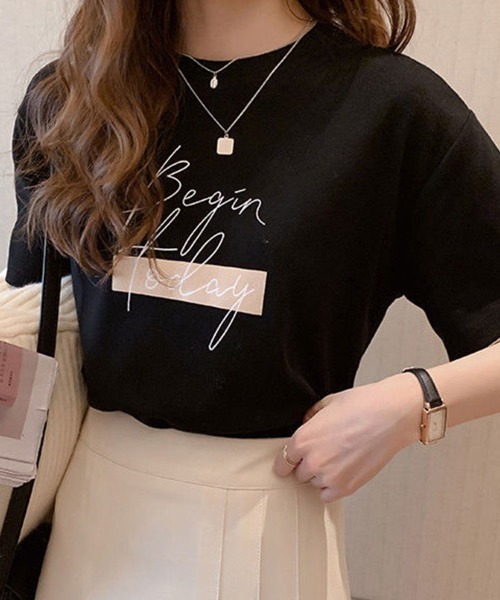 SallyLunn(サリーラン)の「手書き風プリントロゴT(Tシャツ/カットソー・レディース・グレー/ブラック/ホワイト・MEDIUM/LARGE)」の5枚目の写真