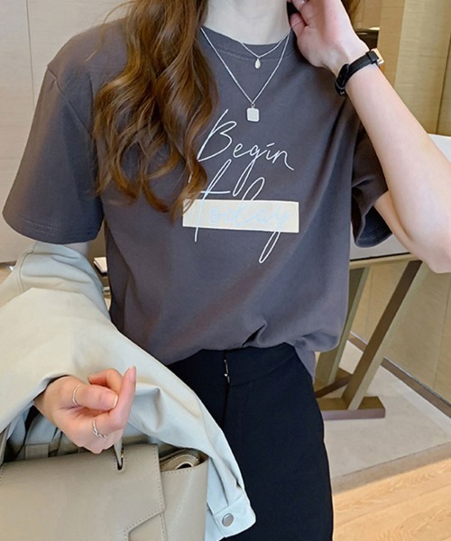 SallyLunn(サリーラン)の「手書き風プリントロゴT(Tシャツ/カットソー・レディース・グレー/ブラック/ホワイト・MEDIUM/LARGE)」の6枚目の写真