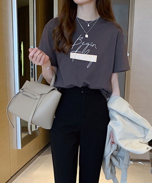 SallyLunn(サリーラン)の「手書き風プリントロゴT(Tシャツ/カットソー・レディース・グレー/ブラック/ホワイト・MEDIUM/LARGE)」の7枚目の写真