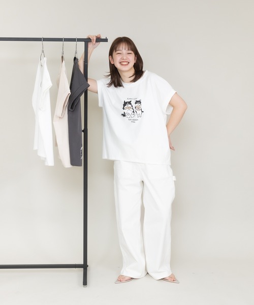 meeny miny(ミーニーマイニー)の「【meeny miny】〈CAT&BAKES 9456〉コラボ "Kossori ajimi" embroideryT(Tシャツ/カットソー・レディース・ホワイト/グレー/ライトベージュ・MEDIUM/LARGE)」の18枚目の写真