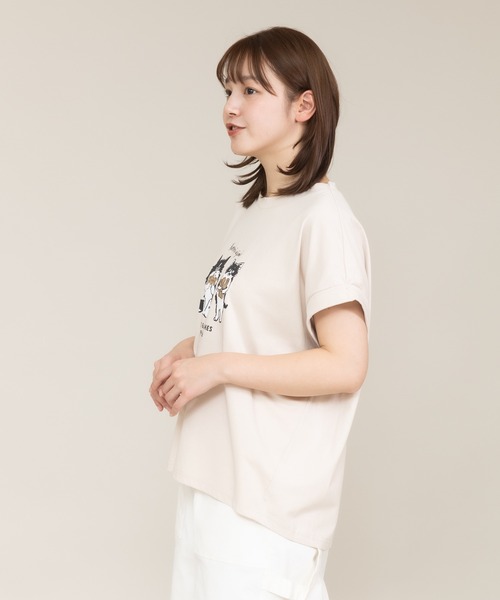 meeny miny(ミーニーマイニー)の「【meeny miny】〈CAT&BAKES 9456〉コラボ "Kossori ajimi" embroideryT(Tシャツ/カットソー・レディース・ホワイト/グレー/ライトベージュ・MEDIUM/LARGE)」の13枚目の写真
