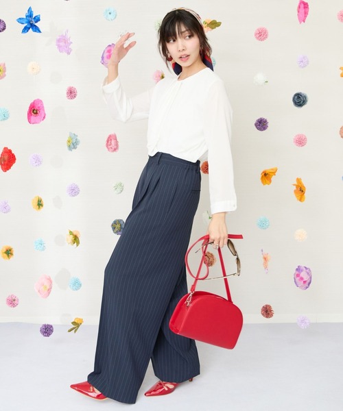 JETSET SOLO PLUS （ジェットセットソロプラス）の「【JETSET SOLO PLUS】ドライトロピカルピンストライプパンツ（その他パンツ・レディース・チャコールグレー/ネイビー・FREE）」の15枚目の写真