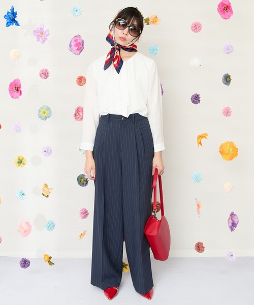 JETSET SOLO PLUS （ジェットセットソロプラス）の「【JETSET SOLO PLUS】ドライトロピカルピンストライプパンツ（その他パンツ・レディース・チャコールグレー/ネイビー・FREE）」の16枚目の写真