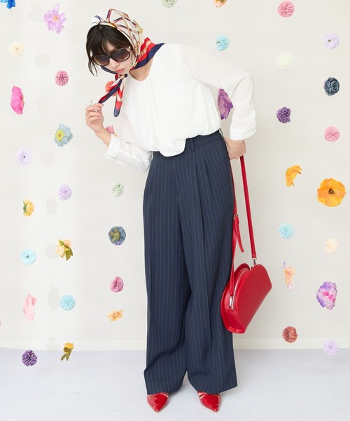 JETSET SOLO PLUS （ジェットセットソロプラス）の「【JETSET SOLO PLUS】ドライトロピカルピンストライプパンツ（その他パンツ・レディース・チャコールグレー/ネイビー・FREE）」の17枚目の写真